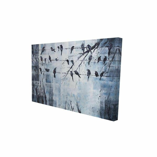 Fondo 20 x 30 in. Abstract Birds on Electric Wire-Print on Canvas FO3336830